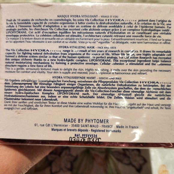 NIB - Vie Collection Hydra System - Vitalizing Mask - Picture 3 of 3